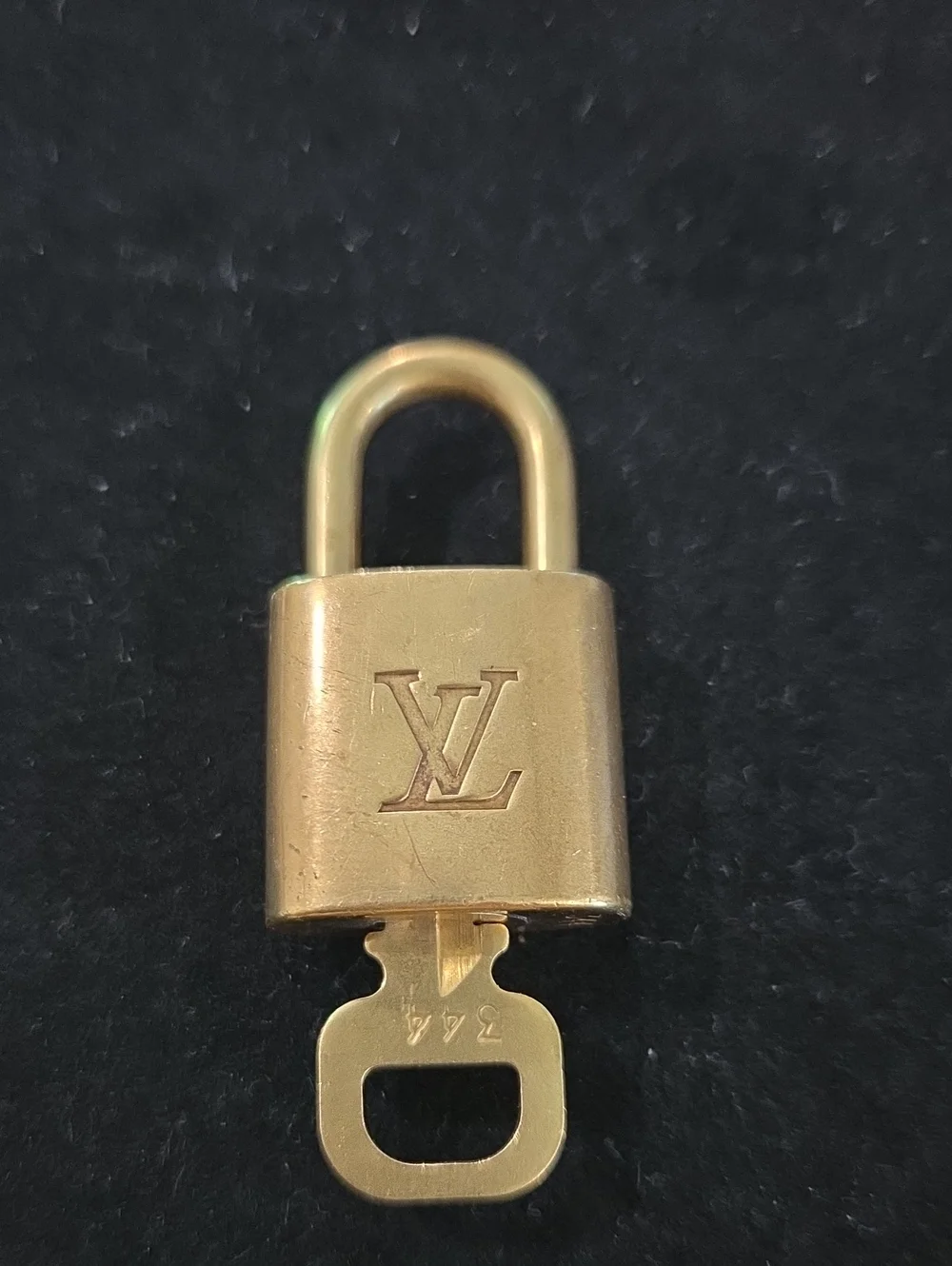 Louis Vuitton Gold-tone Padlock and Key set #344